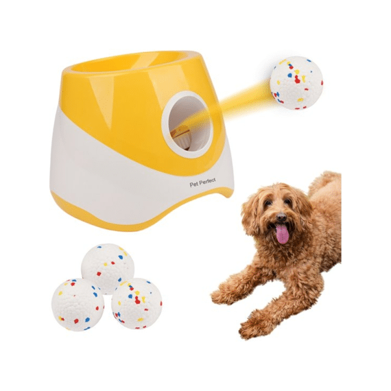 Pet Perfect Automatische Ballenwerper - Geel - M