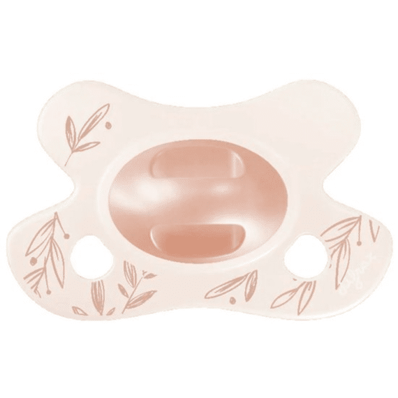 Difrax Fopspeen Natural Newborn Dusty Pink Leafs