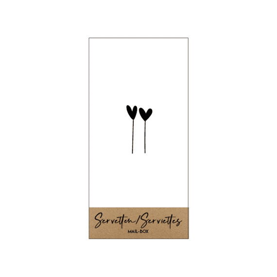 Servetten 10x20cm Hartjes 15st