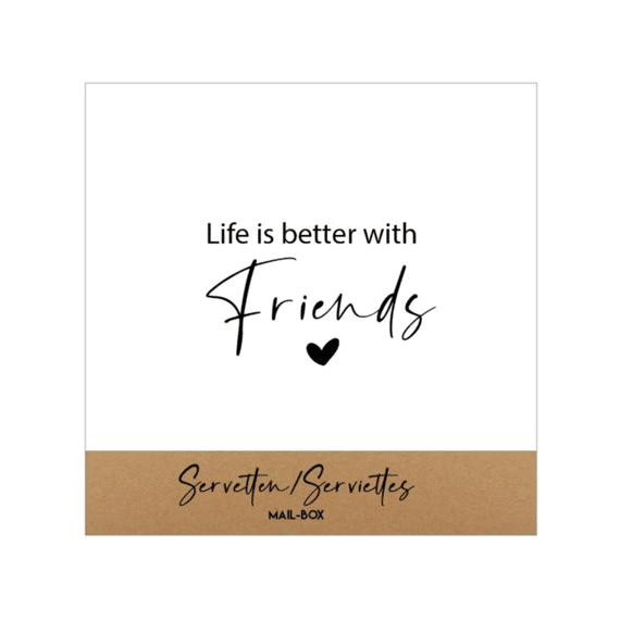 Servetten 12.5x12.5cm Life Is Better With Friends 15st