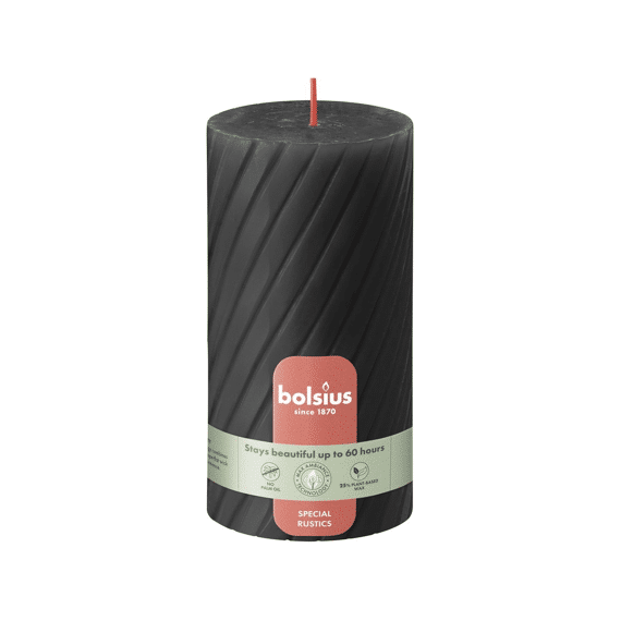 Bolsius Rustiek Twist Stompkaars 130/68 Stormy Grey