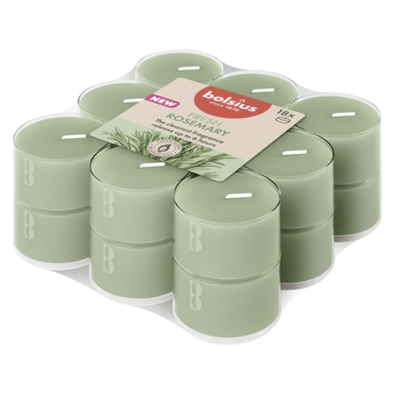 Bolsius Geurtheelichten Clear Cup 6u True Scents Rosemary