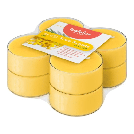 Bolsius Maxilichten Clear Cup 8u True Scents Mimosa