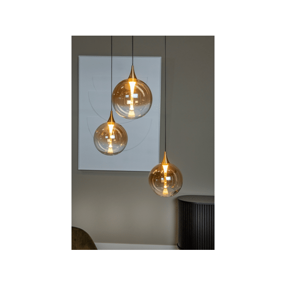Lucide Gisela - Hanglamp Ø 36cm - Led Dimbaar 3x4.3w 2700k Amber Kleur