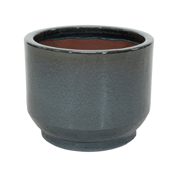 Bloempot Glazuur Cyl. Pedestal M.green D24h19