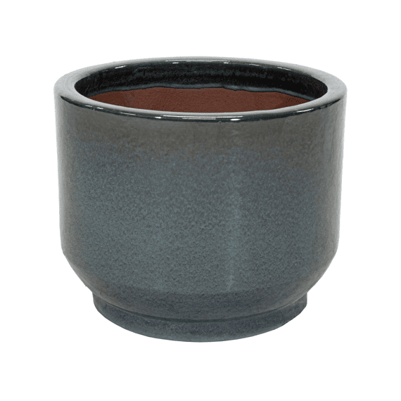 Bloempot Glazuur Cyl. Pedestal M.green D38h31