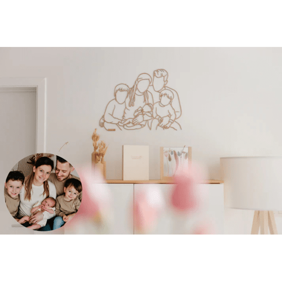 Juuniek Houten Lijnportret Tot 4p