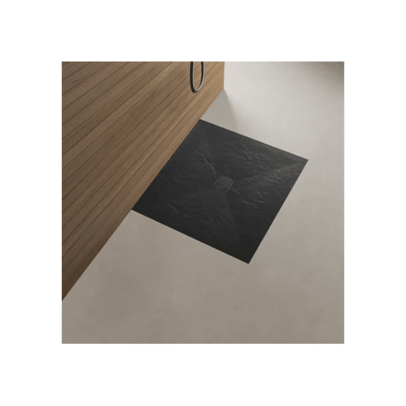 Stonea Douchebak Antislip Composiet 900x900x30 Mm Inkortbaar Mat Zwart