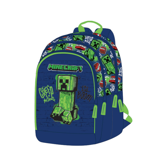 Minecraft Rugzak 3 Compartimenten Met Zijzakken 42x31x20cm
