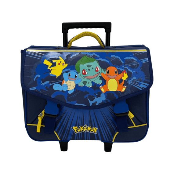 Pokemon Schooltas Trolley 2 Compartimenten Met Voorzakje 40x41x16cm