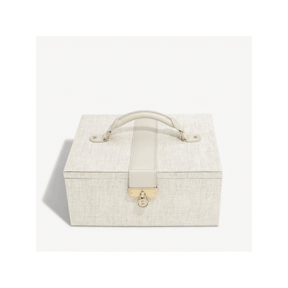 Stackers Classic Two Tone Jewellery Box Linen/oatmeal