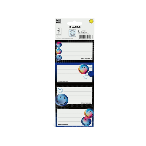 Smiley World Virtual Imagination Schooletiketten Smiley Black/blue