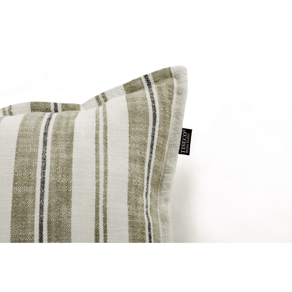 Tiseco Streep Kussen Indira 45x45cm Groen