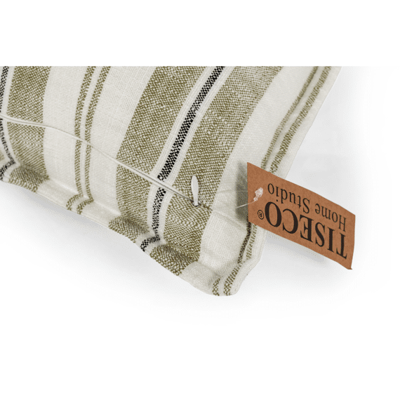 Tiseco Streep Kussen Indira 45x45cm Groen