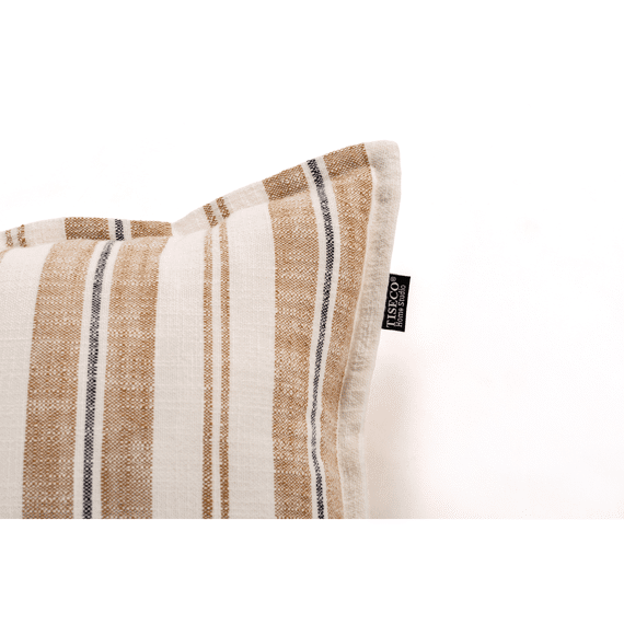 Tiseco Streep Kussen Indira 45x45cm Zand