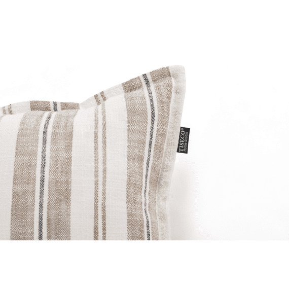 Tiseco Streep Kussen Indira 45x45cm Taupe