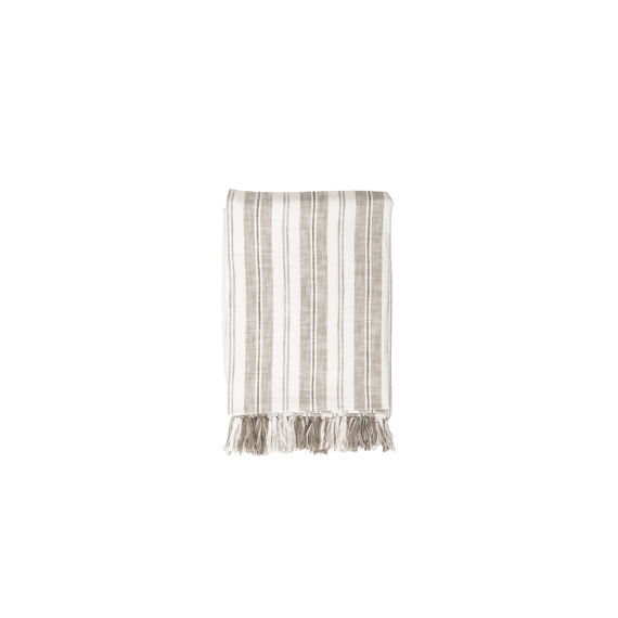 Tiseco Gestreepte Plaid Indira 150x200cm Taupe