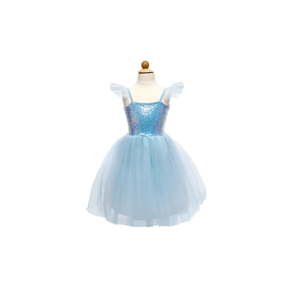 Verkleedjurk Prinses Sequins Blue 7-8 Jaar
