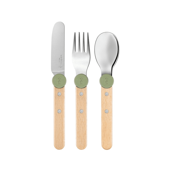 Kinderbestek 3-delig Opinel Le Petit Gourmet Olijfgroen