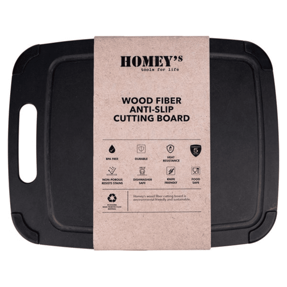 Snijplank Homeys Zwart Houtvezel 30cm