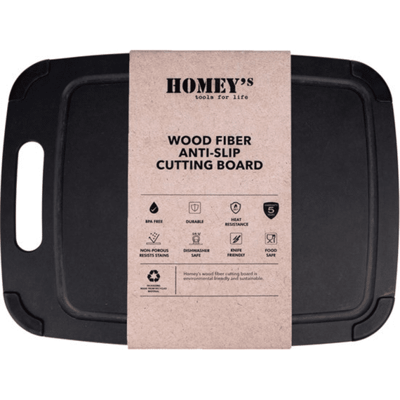 Snijplank Homeys Zwart Houtvezel 37cm