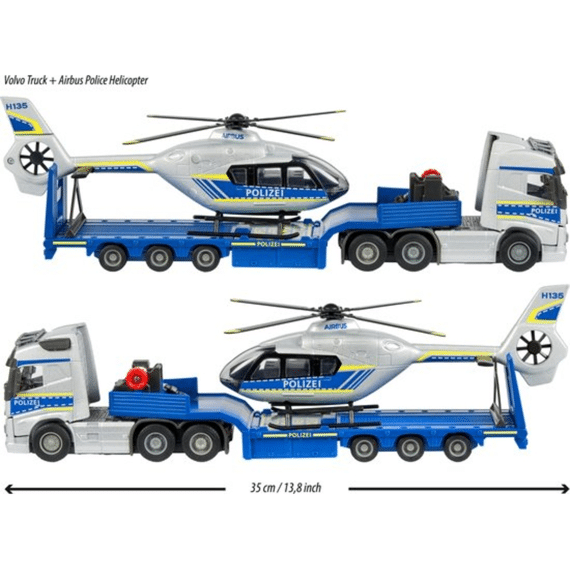 Majorette Volvo Truck + Politie Helicopter