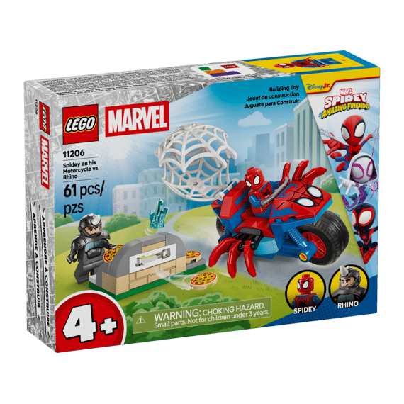Lego Spidey Op Zijn Motor Vs. Rhino 11206