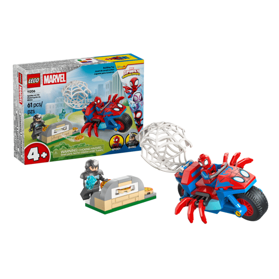 Lego Spidey Op Zijn Motor Vs. Rhino 11206