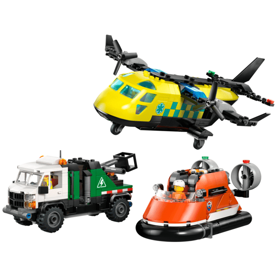 Lego City Great Vehicles Vliegtuig, Servicewagen En Hovercraft Remix 60505