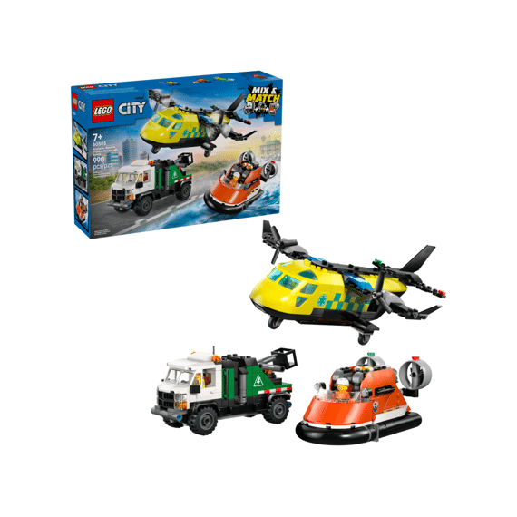 Lego City Great Vehicles Vliegtuig, Servicewagen En Hovercraft Remix 60505