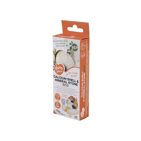 Duvo+ Calciumschaal & Mineraalsteen Eco 12.5cm-90g Geel/wit