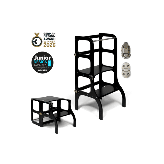 Ette Tete Leertoren Step N Sit Black (zilver)