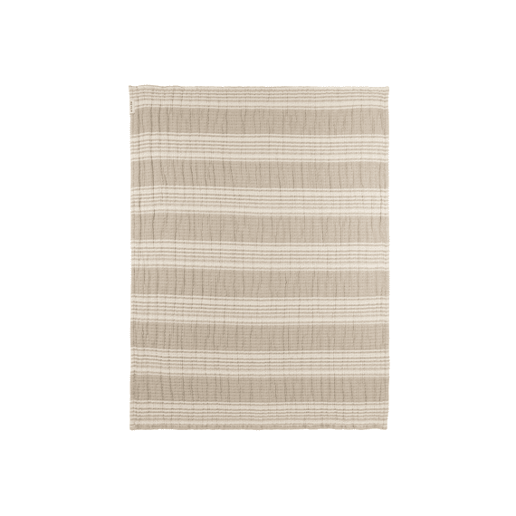 Meyco Deken Wieg 75x100 Tetra Jacquard Stripe Sand