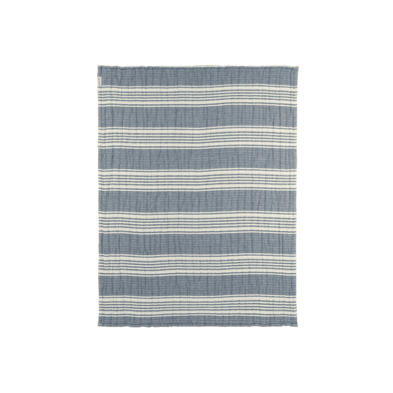 Meyco Deken Wieg 75x100 Tetra Jacquard Stripe Indigo