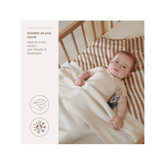 Meyco Deken Wieg 75x100 Cotton Mini Relief Natural