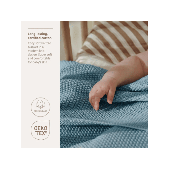 Meyco Deken Wieg 75x100 Cotton Mini Relief Jeans Blue