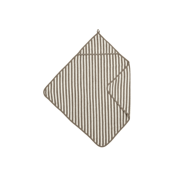 Meyco Badcape Badstof Jacquard Fat Stripe Taupe