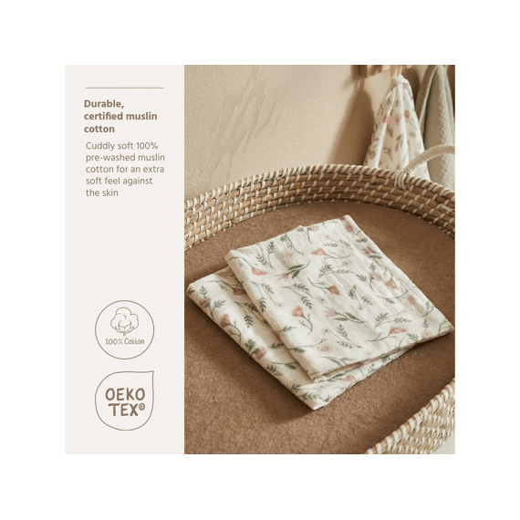 Meyco Tetra Monddoekjes 2-pack Flower Multicolour