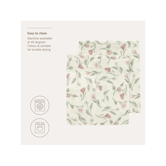 Meyco Tetra Monddoekjes 2-pack Flower Multicolour