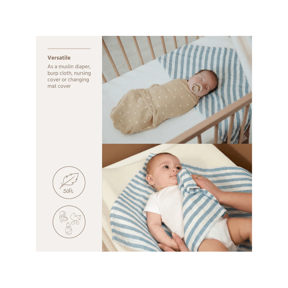 Meyco Tetradoeken 70x70 2-pack Fat Stripe Jeans Blue