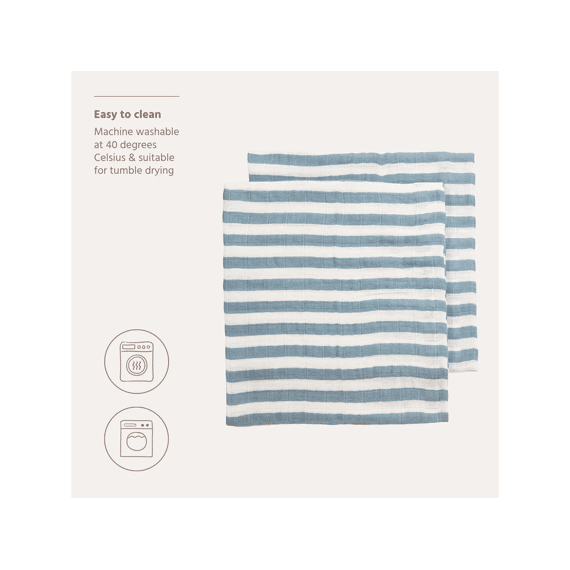 Meyco Tetradoeken 70x70 2-pack Fat Stripe Jeans Blue