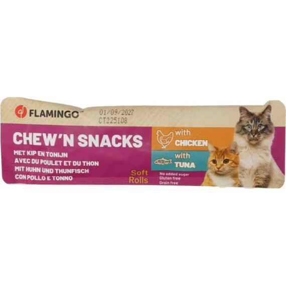 Flamingo Chew N Snack Rolls With Chicken &  Tuna 10g