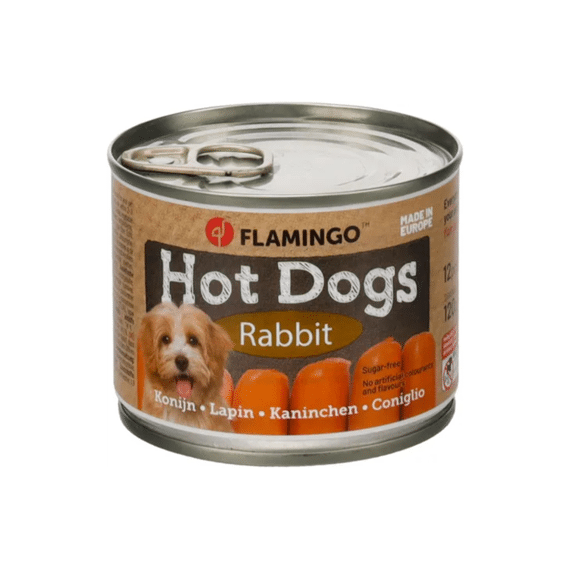 Flamingo Worstjes Mini In Blik Met Konijn 120g