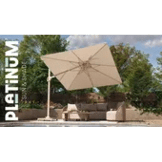 Platinum Parasol Nexus T2 Premium 3x3m Sandstone/champagne