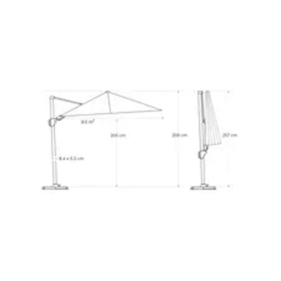 Platinum Parasol Nexus T2 Premium 3x3m Mocha/havana