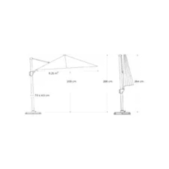 Platinum Parasol Voyager T1 2.5x2.5m Antraciet/antraciet