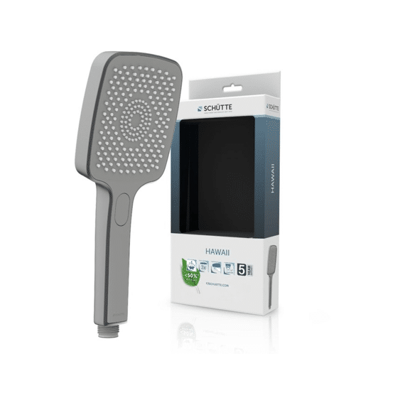 Schutte Hawaii Handdouche, Mat Grafiet, Hoekig