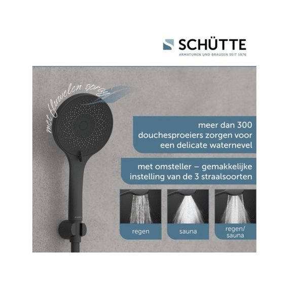 Schutte Capri Handdouche, Mat Zwart