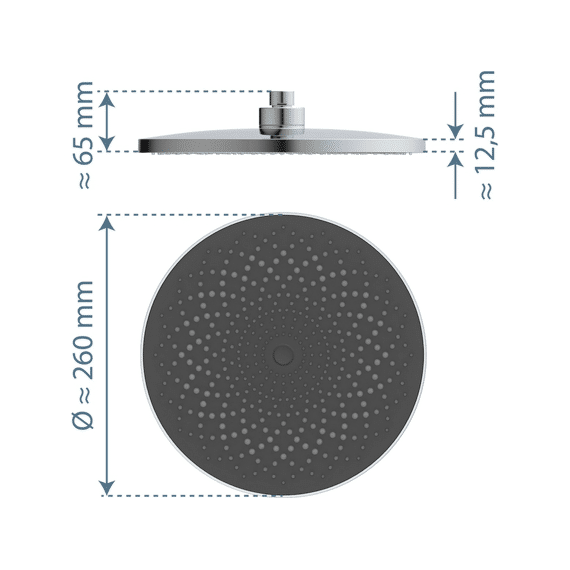 Schutte Capri Hoofddouche, Chroom/antraciet