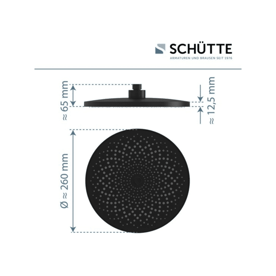 Schutte Capri Hoofddouche, Mat Zwart